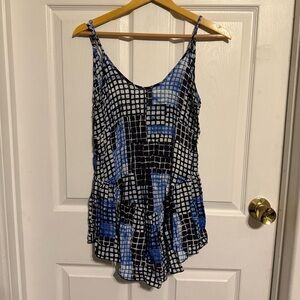 Dolce Vita Black and Blue Patterned Tank Top